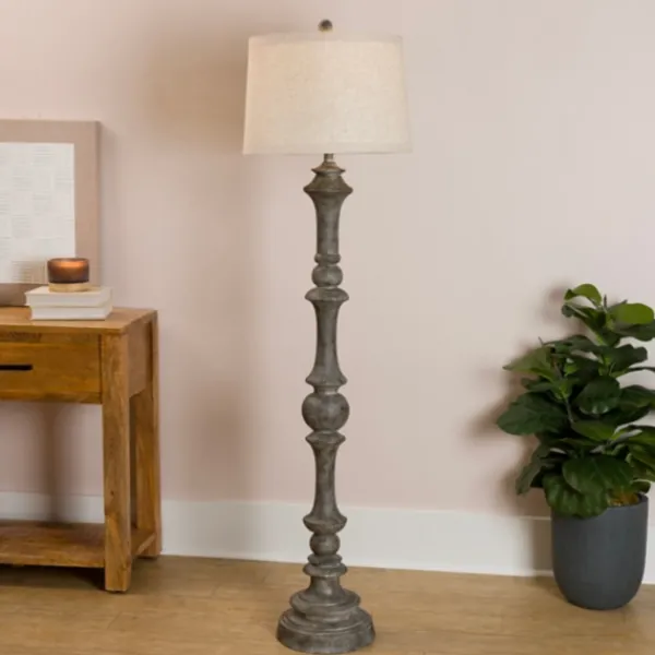 Floor Lamps-Kirkland's Home Savannah Floor Lamp Gray
