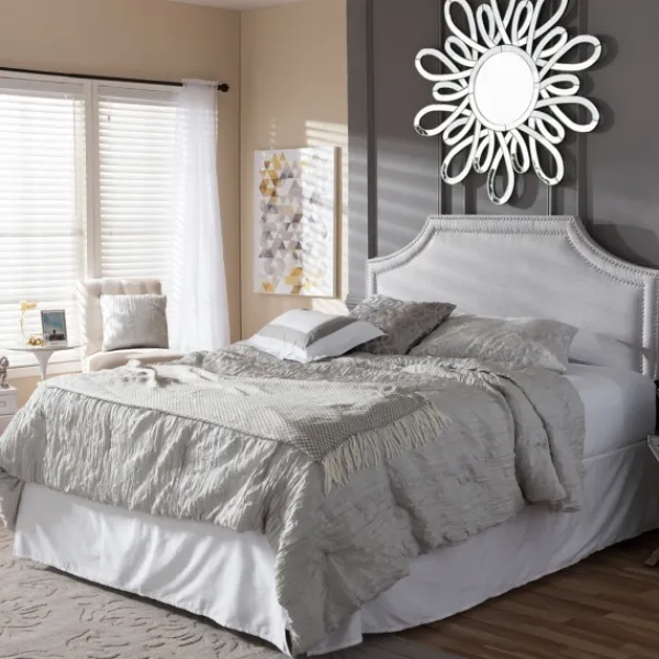 Beds & Headboards-Kirkland's Home Scalloped Corner Queen Headboard Gray