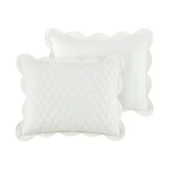 Quilts-Kirkland's Home Scalloped Crinkle 3-Pc. Full/Queen Quilt Set Ivory