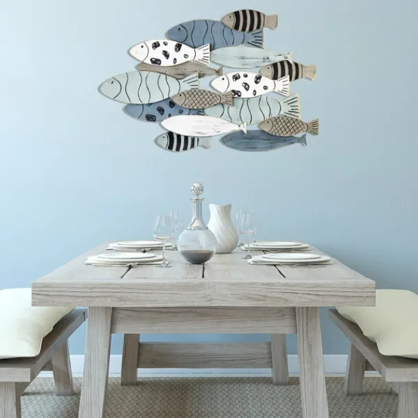 Wall Plaques-Kirkland's Home School Of Fish Wall Plaque Blue/White/Black