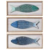 Wall Plaques-Kirkland's Home School Of Fish Wooden And Metal Plaques, Set Of 3 Blue