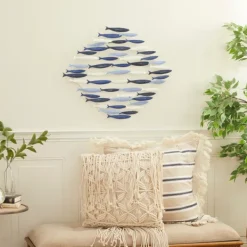 Wall Plaques-Kirkland's Home Schooling Fish Metal Wall Plaque Blue