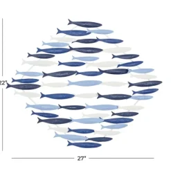 Wall Plaques-Kirkland's Home Schooling Fish Metal Wall Plaque Blue