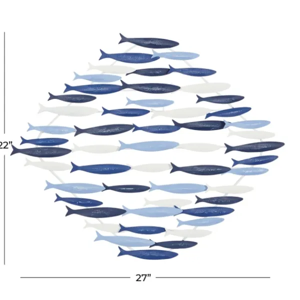 Wall Plaques-Kirkland's Home Schooling Fish Metal Wall Plaque Blue
