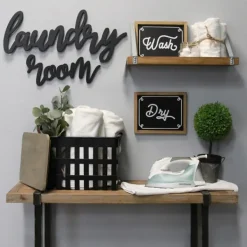 Wall Quotes & Signs-Kirkland's Home Script Laundry Room Sign Black