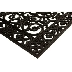 Doormats-Kirkland's Home Scroll Border Rubber Doormat, 36X24 Black
