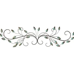 Wall Plaques-Kirkland's Home Scrolled Patina Leaf Wall Plaque Brown/Green