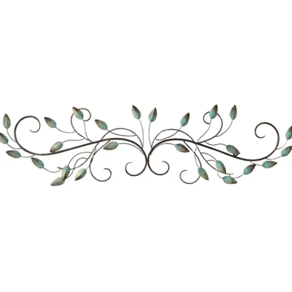 Wall Plaques-Kirkland's Home Scrolled Patina Leaf Wall Plaque Brown/Green