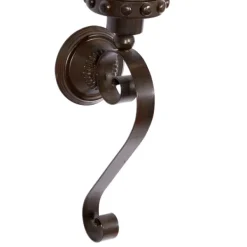 Sconces-Kirkland's Home Scrolled Wrought Iron And Glass Hurricane Sconce