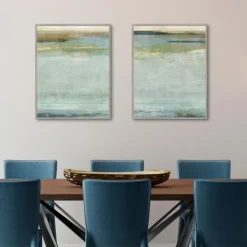 Canvas Art-Kirkland's Home Seafoam Framed Canvas Art Prints, Set Of 2 Blue