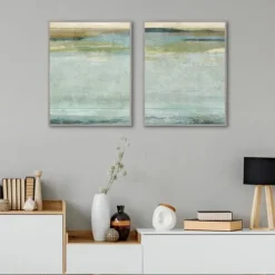 Canvas Art-Kirkland's Home Seafoam Framed Canvas Art Prints, Set Of 2 Blue