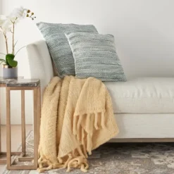 Pillows-Kirkland's Home Seafoam Ribbon Loops Pillow Blue