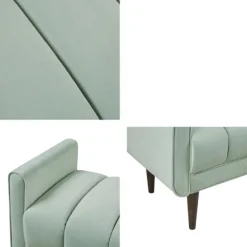 Benches & Ottomans-Kirkland's Home Seafoam Velvet Bench Green