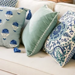 Pillows-Kirkland's Home Seafoam Velvet Riviera Throw Pillow Green