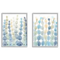 Framed Art-Kirkland's Home Seaweed Plants Framed Canvas Art Prints, Set Of 2 Blue