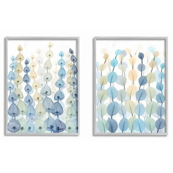 Framed Art-Kirkland's Home Seaweed Plants Framed Canvas Art Prints, Set Of 2 Blue