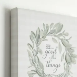 Wall Quotes & Signs-Kirkland's Home See Good In All Things Canvas Art Print White/Green