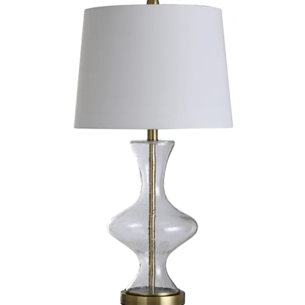 Table Lamps-Kirkland's Home Seeded Glass And Gold Table Lamp White