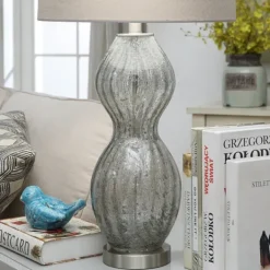 Table Lamps-Kirkland's Home Seeded Hourglass Table Lamp Gray