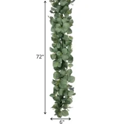 Arrangements & Greenery-Kirkland's Home Seeded Silver Dollar Eucalyptus Garland Green