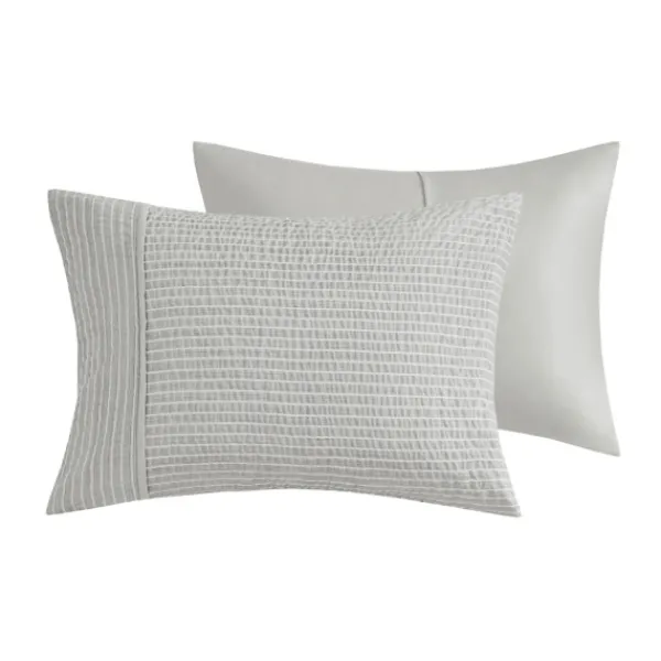 Comforters-Kirkland's Home Seersucker 3-Pc. Cali King Comforter Set Gray