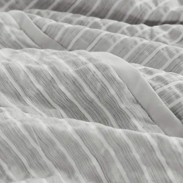 Comforters-Kirkland's Home Seersucker 3-Pc. Cali King Comforter Set Gray