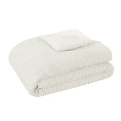 Comforters-Kirkland's Home Seersucker 3-Pc. Full/Queen Comforter Set Ivory
