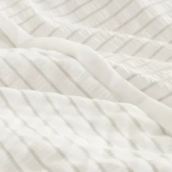 Comforters-Kirkland's Home Seersucker 3-Pc. Full/Queen Comforter Set Ivory