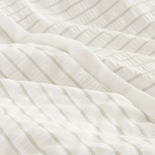 Comforters-Kirkland's Home Seersucker 3-Pc. Full/Queen Comforter Set Ivory