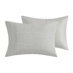 Comforters-Kirkland's Home Seersucker 3-Pc. Full/Queen Comforter Set Gray