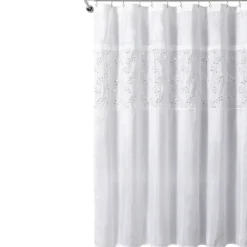 Shower Curtains-Kirkland's Home Sequined Shower Curtain White