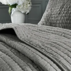 Bedspreads & Coverlets-Kirkland's Home Serene Quilted 3-Pc. King Coverlet Set Gray