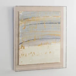 Framed Art-Kirkland's Home Serenity Blue I Shadowbox Art Print Ivory/Blue/Gold