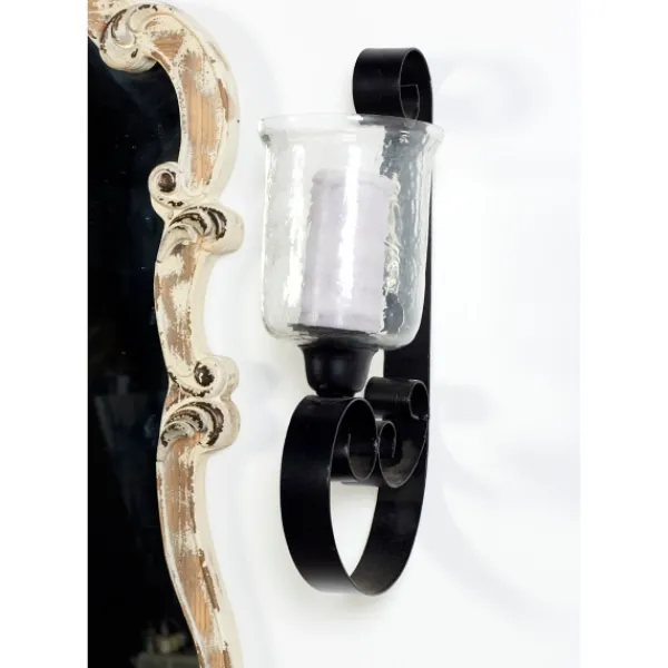 Sconces-Kirkland's Home Shayne Black Iron Scroll Sconce