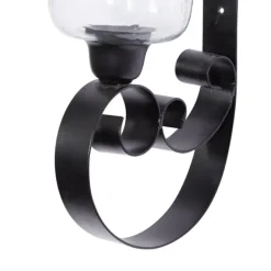 Sconces-Kirkland's Home Shayne Black Iron Scroll Sconce