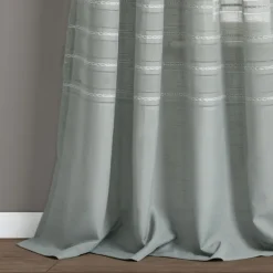 Curtains & Drapes-Kirkland's Home Sheer Birdie Curtain Panel Set, 84 In. Gray
