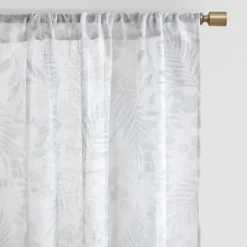Curtains & Drapes-Kirkland's Home Sheer Botanical Curtain Panel Set, 95 In. White