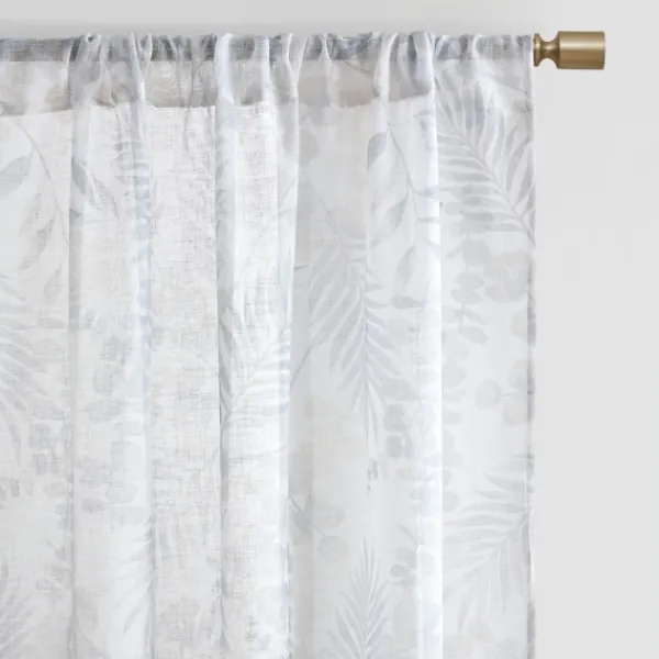 Curtains & Drapes-Kirkland's Home Sheer Botanical Curtain Panel Set, 95 In. White