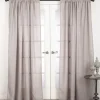 Curtains & Drapes-Kirkland's Home Sheer Dark Linen Curtain Panel, 108 In. Gray