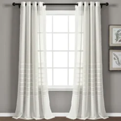 Curtains & Drapes-Kirkland's Home Sheer Grommet Curtain Panel Set, 84 In. White
