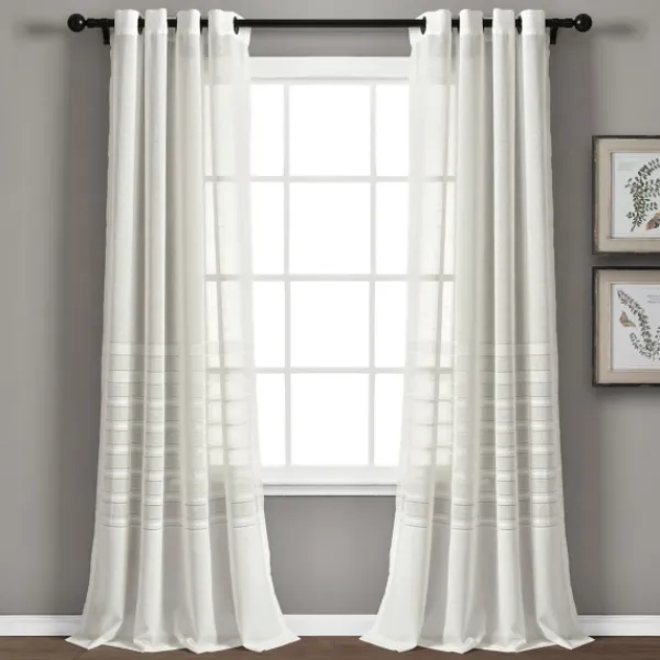 Curtains & Drapes-Kirkland's Home Sheer Grommet Curtain Panel Set, 84 In. White