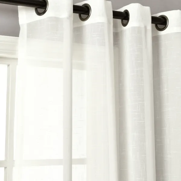 Curtains & Drapes-Kirkland's Home Sheer Grommet Curtain Panel Set, 84 In. White
