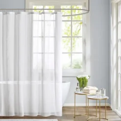 Shower Curtains-Kirkland's Home Sheer Shower Curtain White