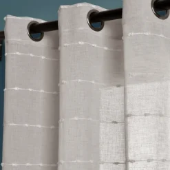 Curtains & Drapes-Kirkland's Home Sheer Textured Curtain Panel Set, 84 In. Gray