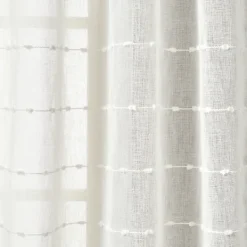 Curtains & Drapes-Kirkland's Home Sheer Textured Curtain Panel Set, 84 In White