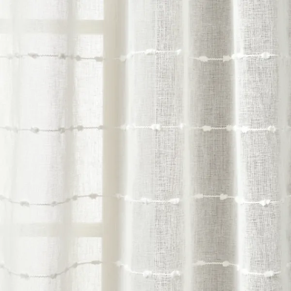 Curtains & Drapes-Kirkland's Home Sheer Textured Curtain Panel Set, 84 In White