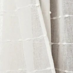 Curtains & Drapes-Kirkland's Home Sheer Textured Curtain Panel Set, 84 In White
