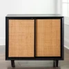 Cabinets & Sideboards-Kirkland's Home Shelby And Natural Cane Cabinet Black