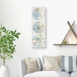 Canvas Art-Kirkland's Home Shell Panel Ii Giclee Canvas Art Print Blue/White