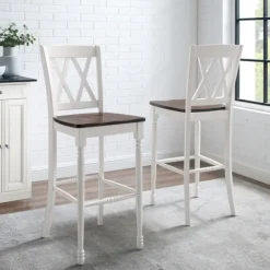 Bar Stools & Counter Height Stools-Kirkland's Home Shelly Classic Bar Stools, Set Of 2 White